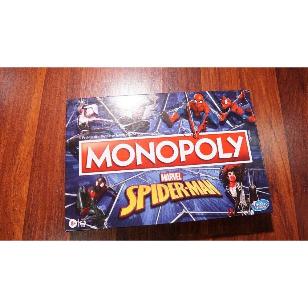 Disney Monopoly Marvel Spider-Man Edition Board Game Hasbro 2021 COMPLETE